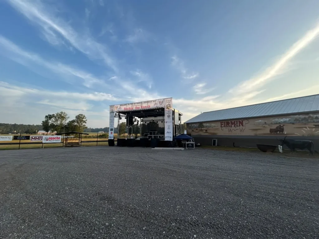 The stage at the Firmin Ranch after the 5th Annual Guardian Day, Rockin the Ranch, in Slaughter Louisiana